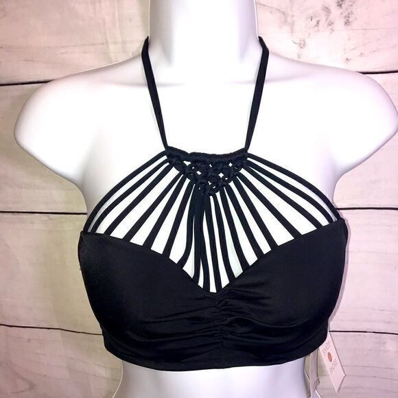 NEW Shade & Shore Macrame High Neck Bikini Top 34B - Picture 4 of 11